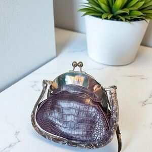 Elegant Tosca Purple Crocodile-Embossed Women's Bag
